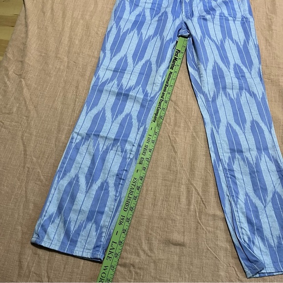 J. Crew Blue Straight Leg Jeans IKAT pattern Size 29 Summer Western - Picture 3 of 6